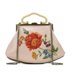 New! Patricia Nash Almarza Frame Satchel Bag Parisian Floral Spot Print Purse